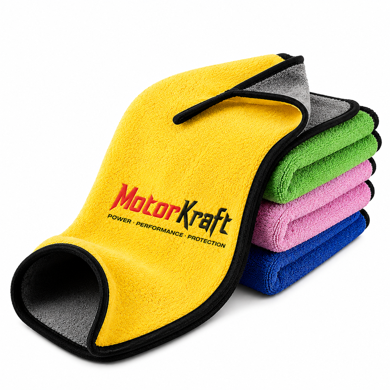 MotorKraft™ | The Boss Series Microfiber Cleaning Cloth | 600 GSM | 40X40, Pack of 4 | Multi Coloured